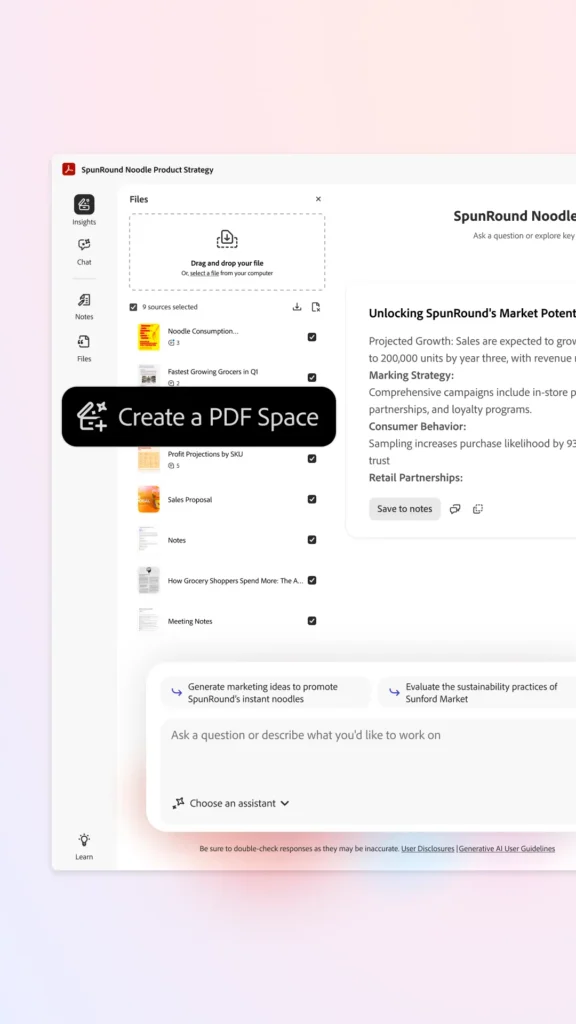 A screenshot of the Adobe Acrobat Studio user interface dashboard,