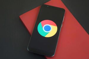 Chrome browser logo on smartphone screen.
