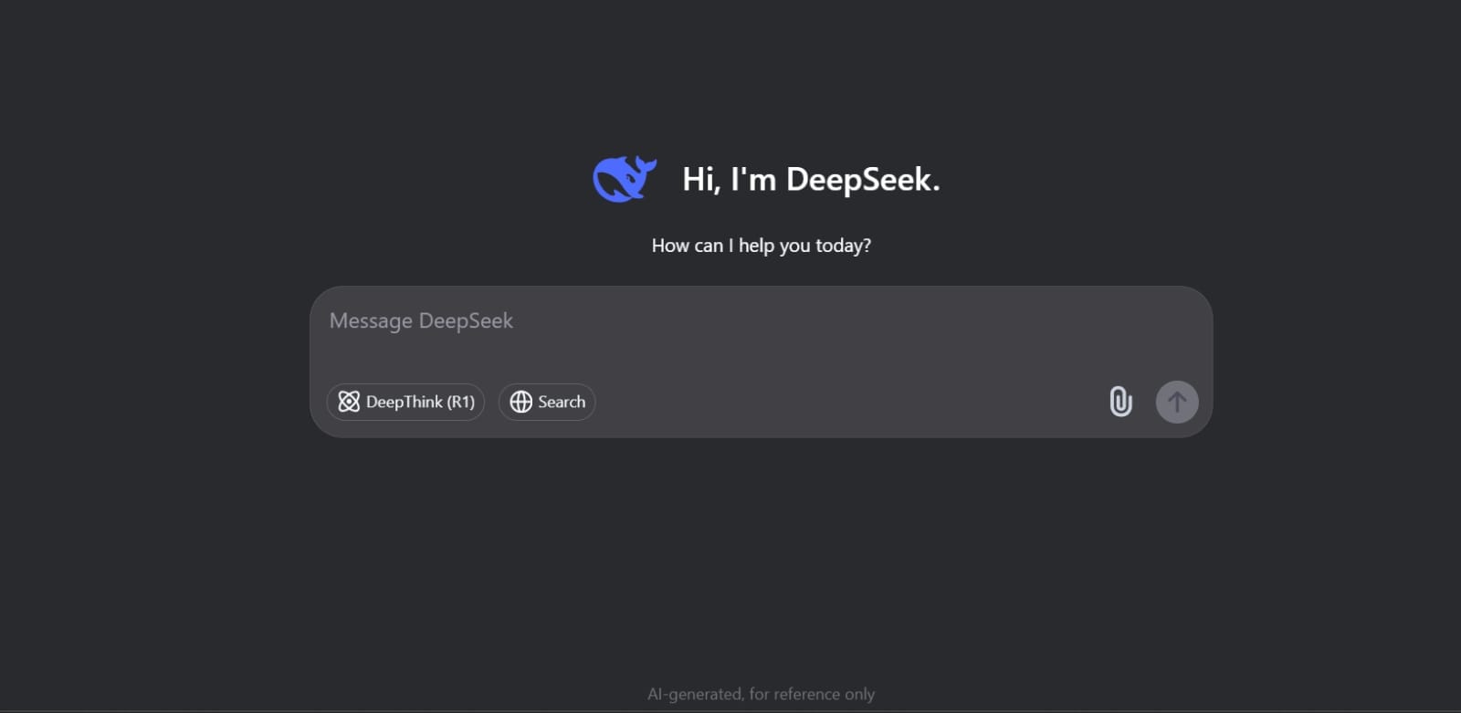 Deepseek user interface. Photo Source : Deepseek