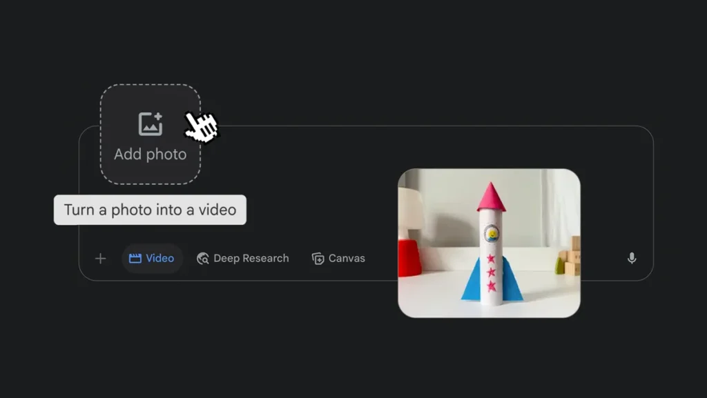 Turn your photos into videos in Gemini