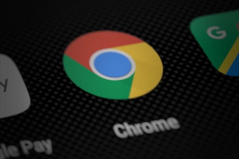 Google Chrome logo displayed on a smartphone screen, icon centered and clearly visible.