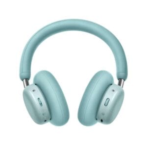 Light green CMF Headphone Pro over-ear headphones with a minimalist design featuring a smooth matte finish and visible physical control buttons on the ear cups.