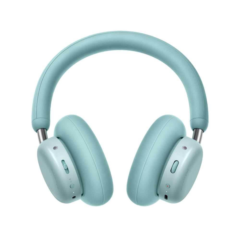 Light green CMF Headphone Pro over-ear headphones with a minimalist design featuring a smooth matte finish and visible physical control buttons on the ear cups.