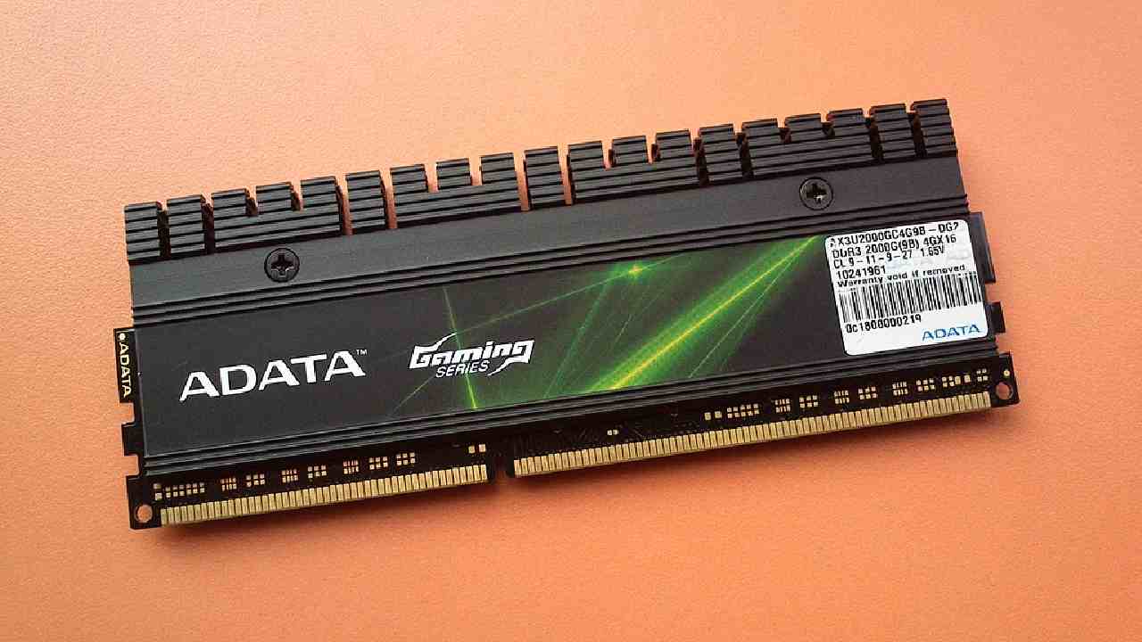 ADATA AX3U2000GC4G9B-DG2 DDR3 desktop RAM module on a white background