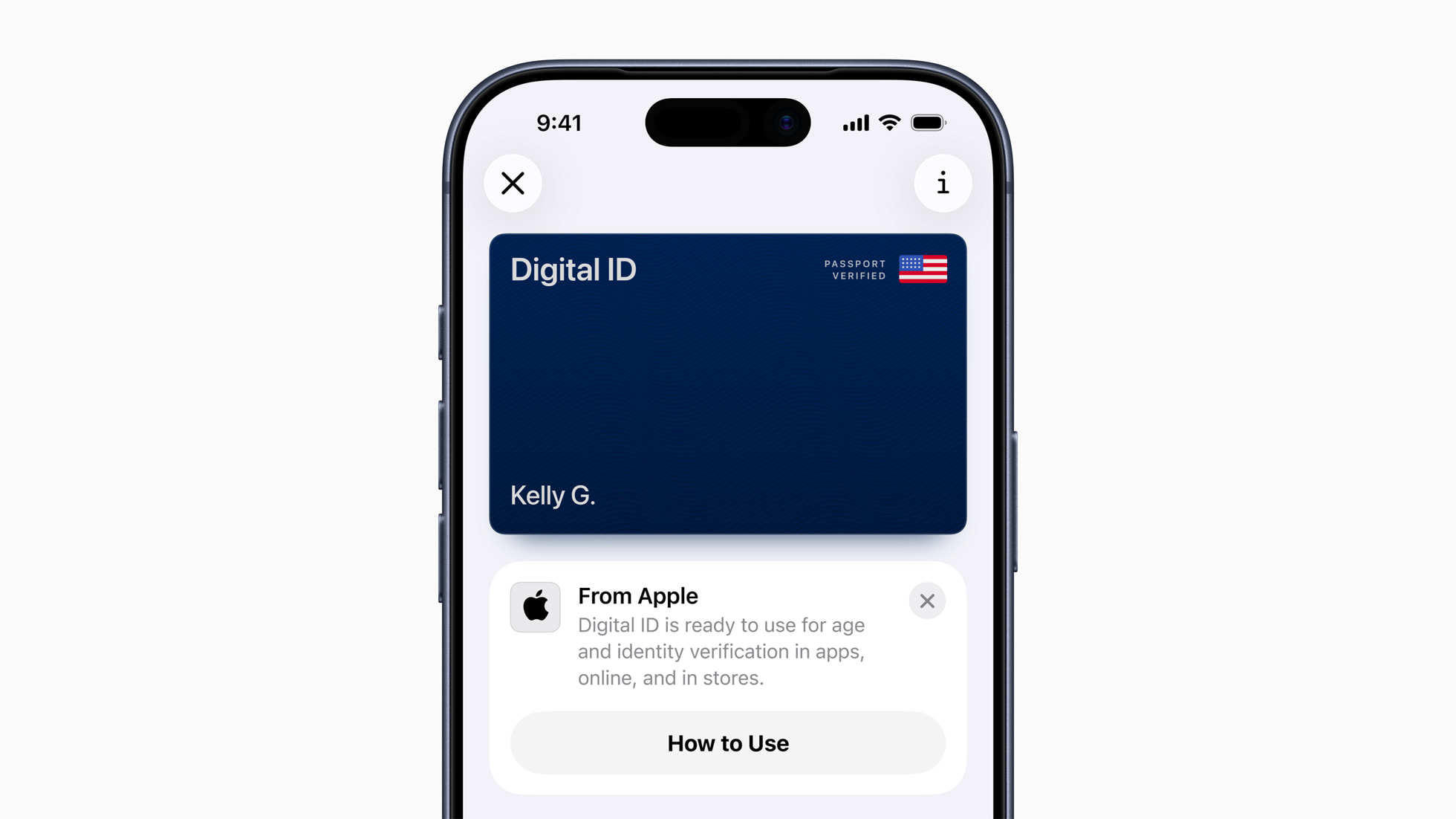 Apple Digital ID interface displayed on iPhone screen during ID setup process