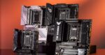 ASUS AMD 800-series motherboard lineup including X870E B850 and B840 chipsets with ROG Strix TUF Gaming and Prime models