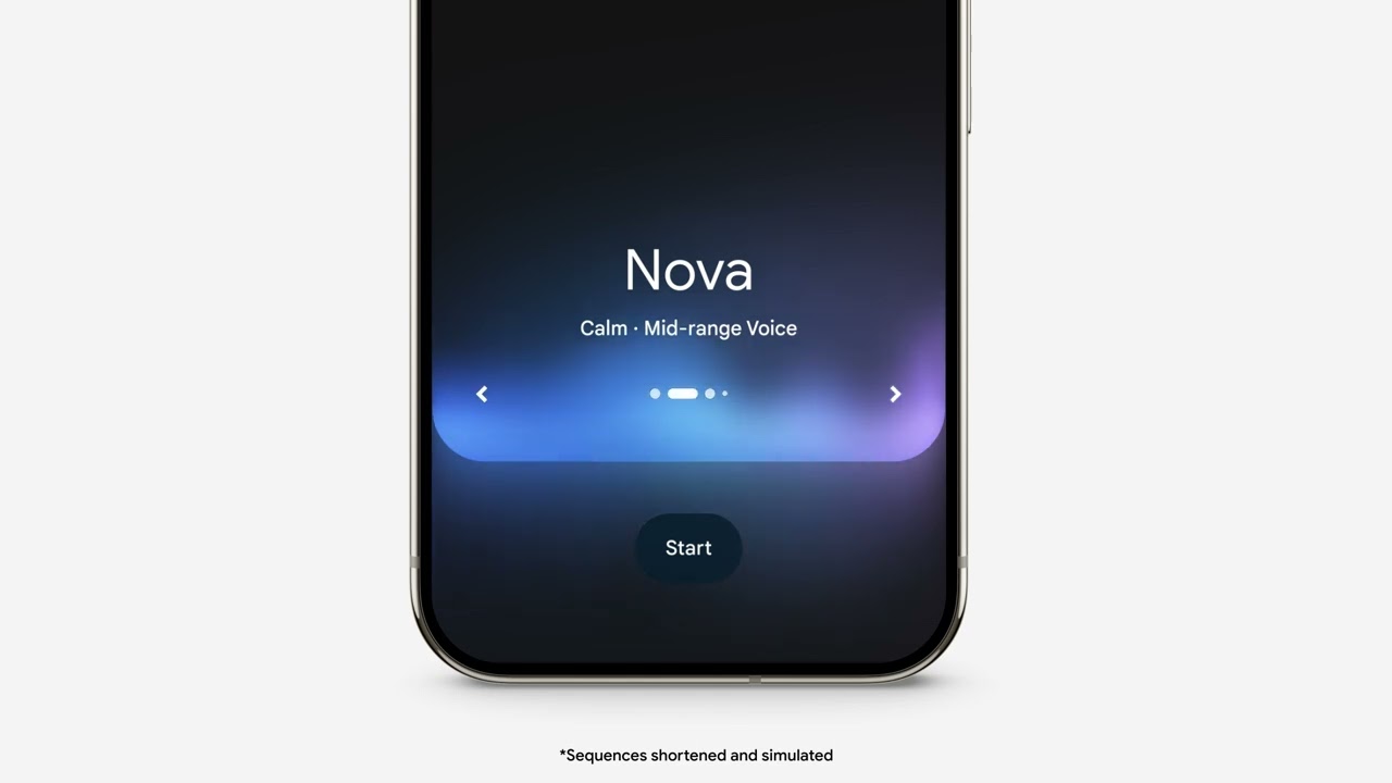 Android smartphone screen displaying Google Gemini AI interface with screen automation and app control features demonstration