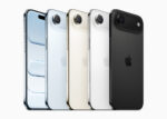 iPhone Air colour lineup showing Space Black, Cloud White, Light Gold, and Sky Blue variants — Apple's thinnest iPhone at 5.6mm, announced September 9, 2025