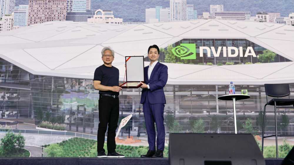Jensen Huang speaking at the Nvidia Constellation campus launch celebration at Beitou-Shilin Technology Park in Taipei, May 27, 2026