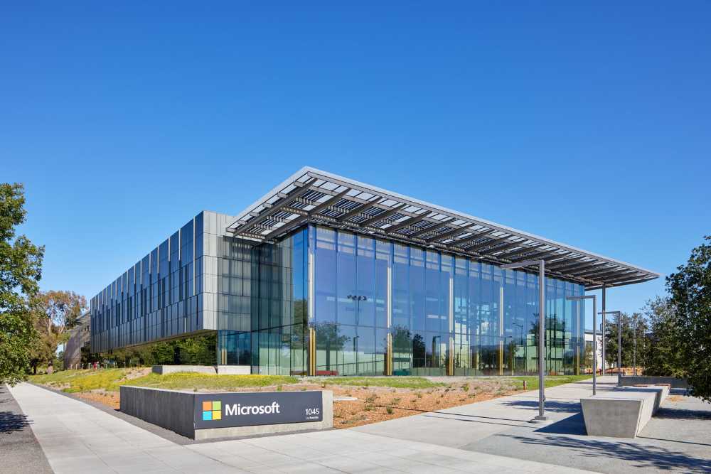 Microsoft Silicon Valley Campus exterior entry, Mountain View, California