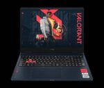 HyperX OMEN 16 VALORANT Limited Edition gaming laptop front view showing VALORANT-themed colorway and keyboard accents