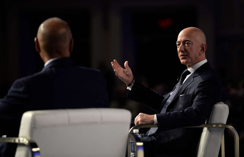 Jeff Bezos Amazon chief executive officer speaks at the Air Force Association Air Space and Cyber Conference National Harbor Maryland 2018