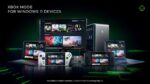 Xbox Mode full-screen interface on Windows 11 showing a controller-optimised game library dashboard