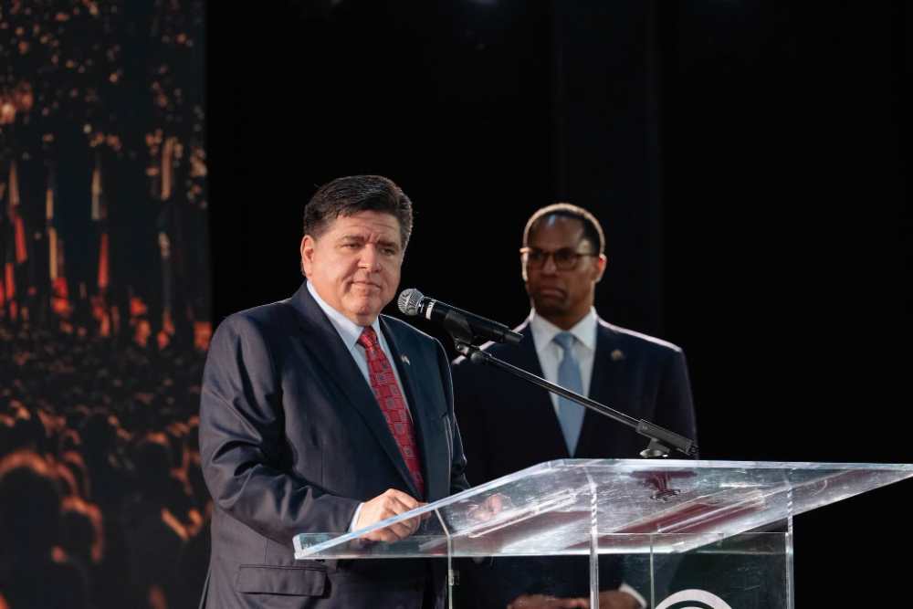 Illinois Governor J.B. Pritzker signing the Artificial Intelligence Safety Measures Act (SB 315) into law on July 6, 2026, in Chicago.