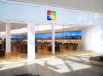 Exterior view of a Microsoft Store front.